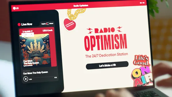 LG Electronics' "Radio Optimism" campaign imagery.