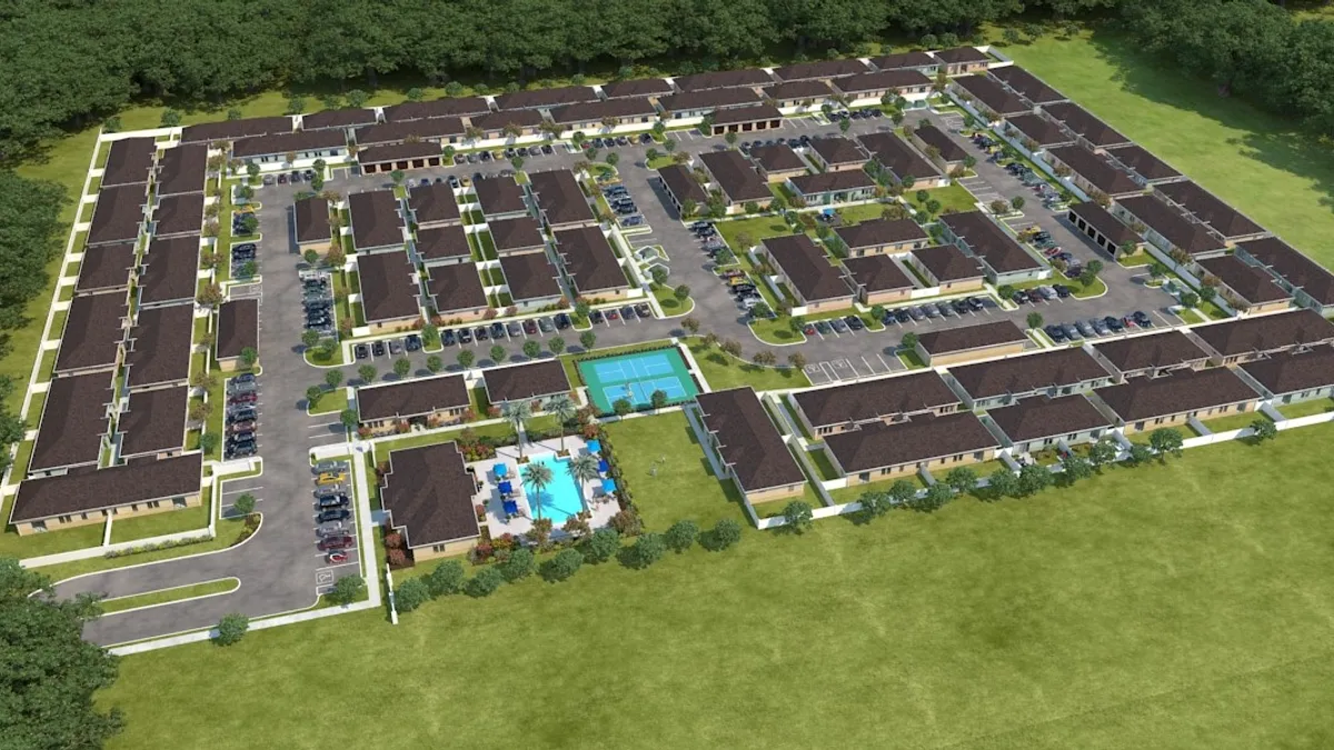 A rendering of Eden Living's single-family rental community in Wildwood, Florida.