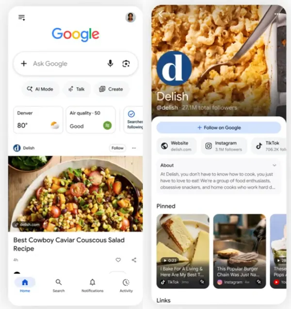 Google Search profiles