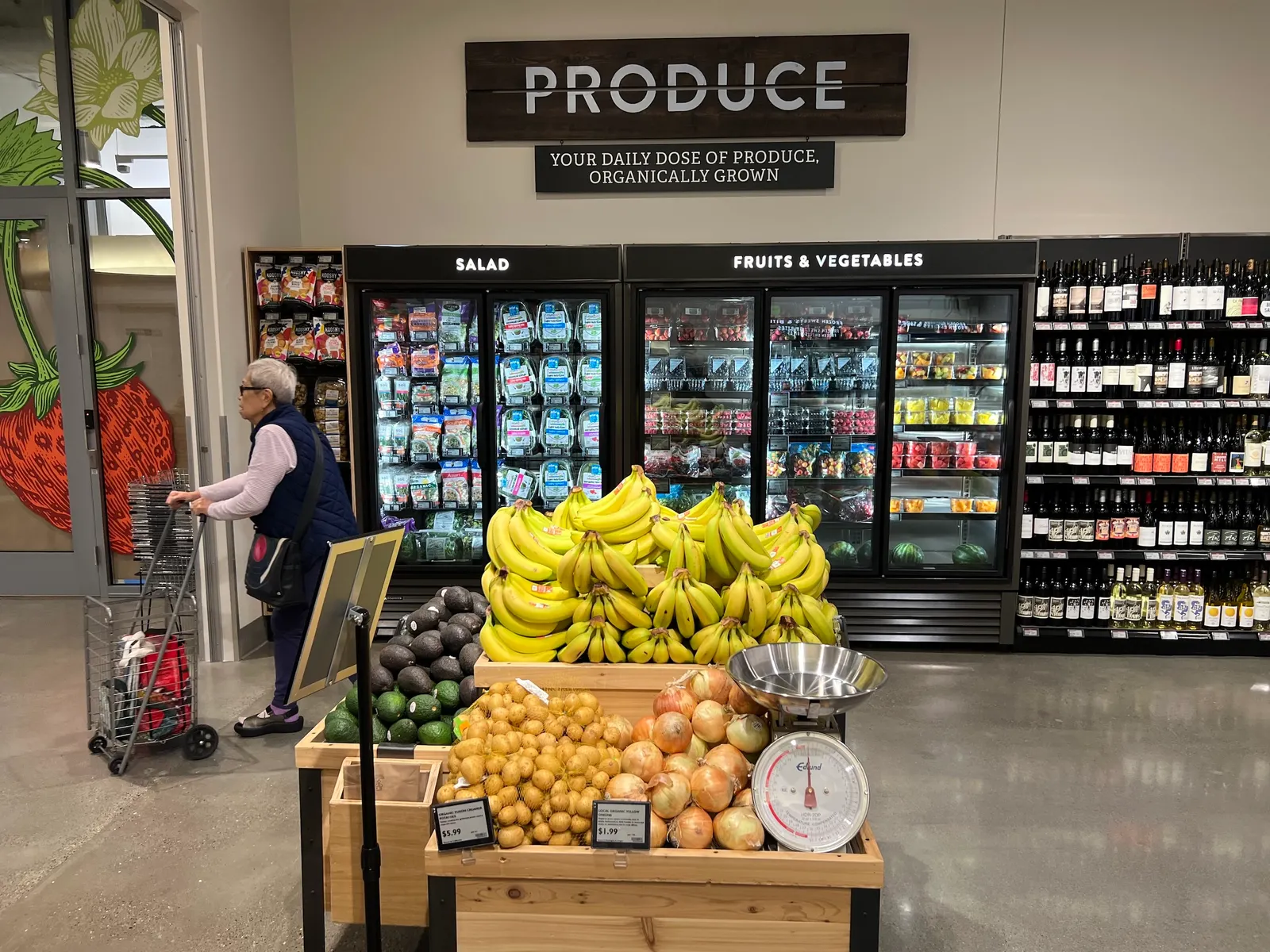 The produce section inside PCC Corner Market