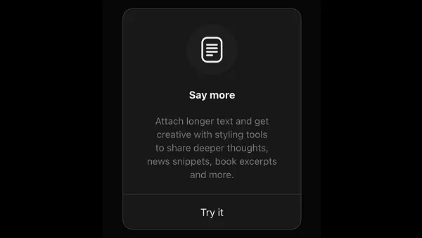 Threads text expansion