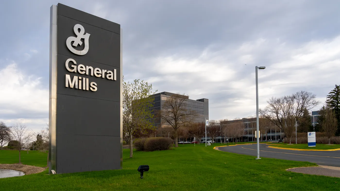 General Mills logo at its headquarters.