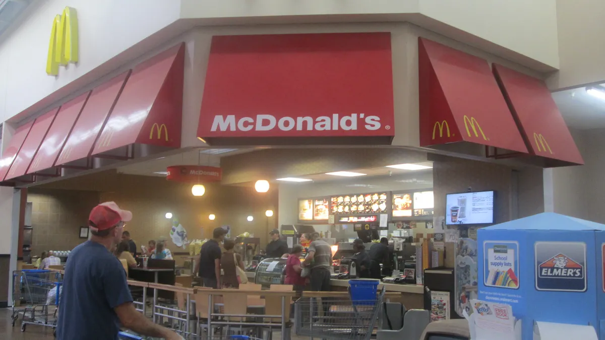 A McDonald's inside a Walmart