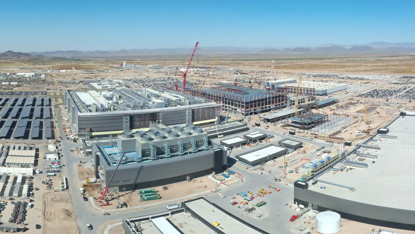 Aerial view of TSMC $40 billion chip factory plant