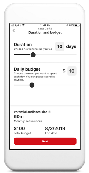 Pinterest mobile ad stats