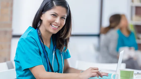 healthcare professional smiling