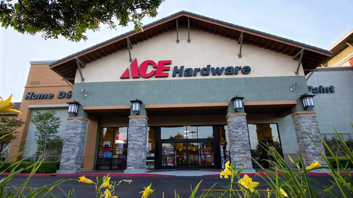 External storefront shot of Ace Hardware.