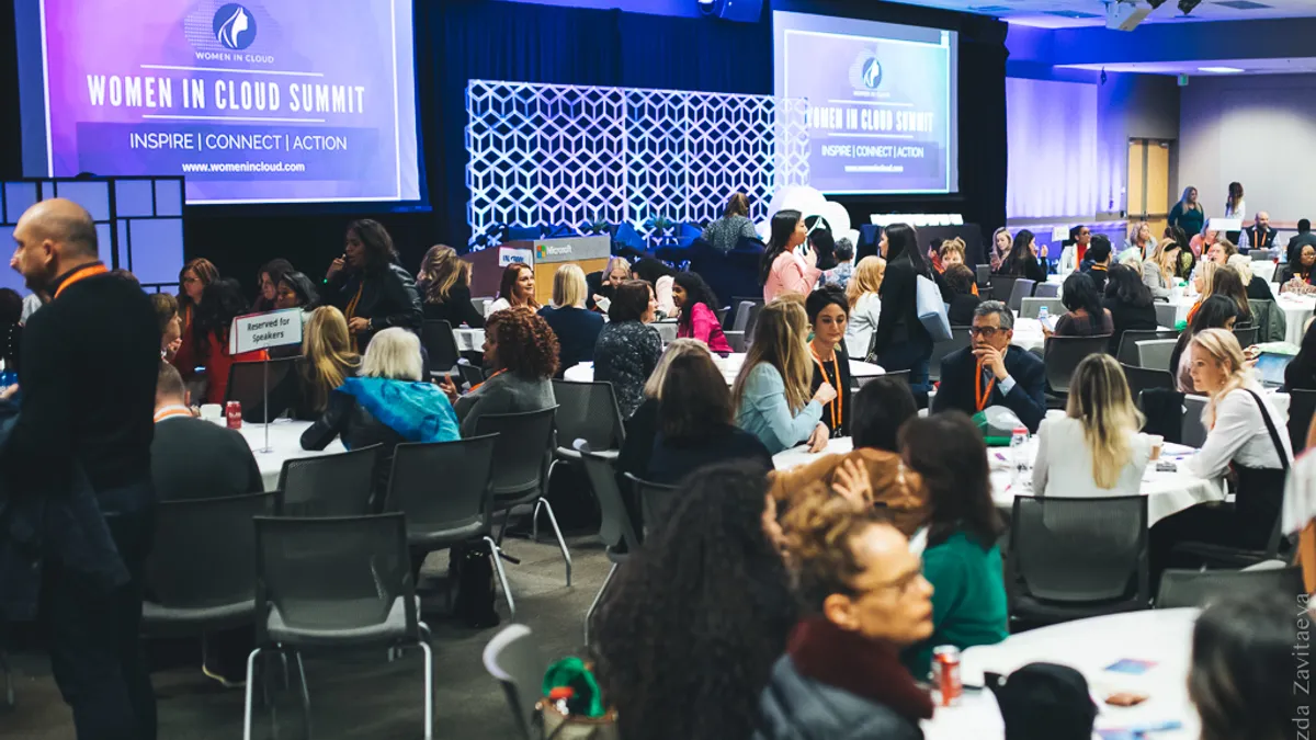 Attendees listen to presentations at the 2020 Women in Cloud Summit in Redmond, Washington (Jan. 25, 2020)