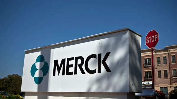 The Merck & Co. sign at the company's building in Summit, New Jersey.