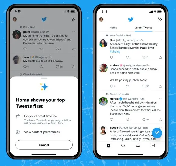 Twitter latest option