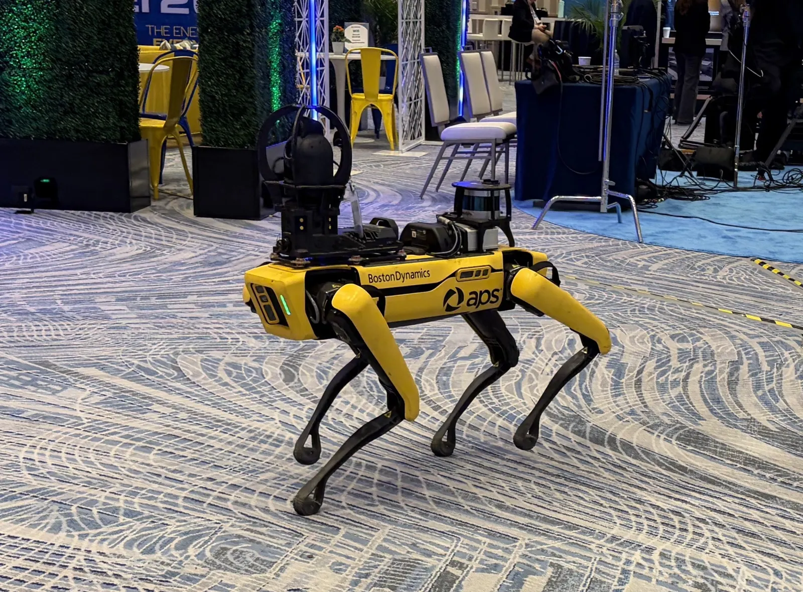 A four-legged robot vaguely resembling a dog