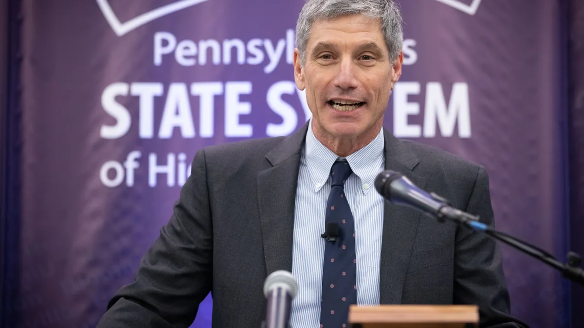 New PASSHE Chancellor Daniel Greenstein speaks in 2019.