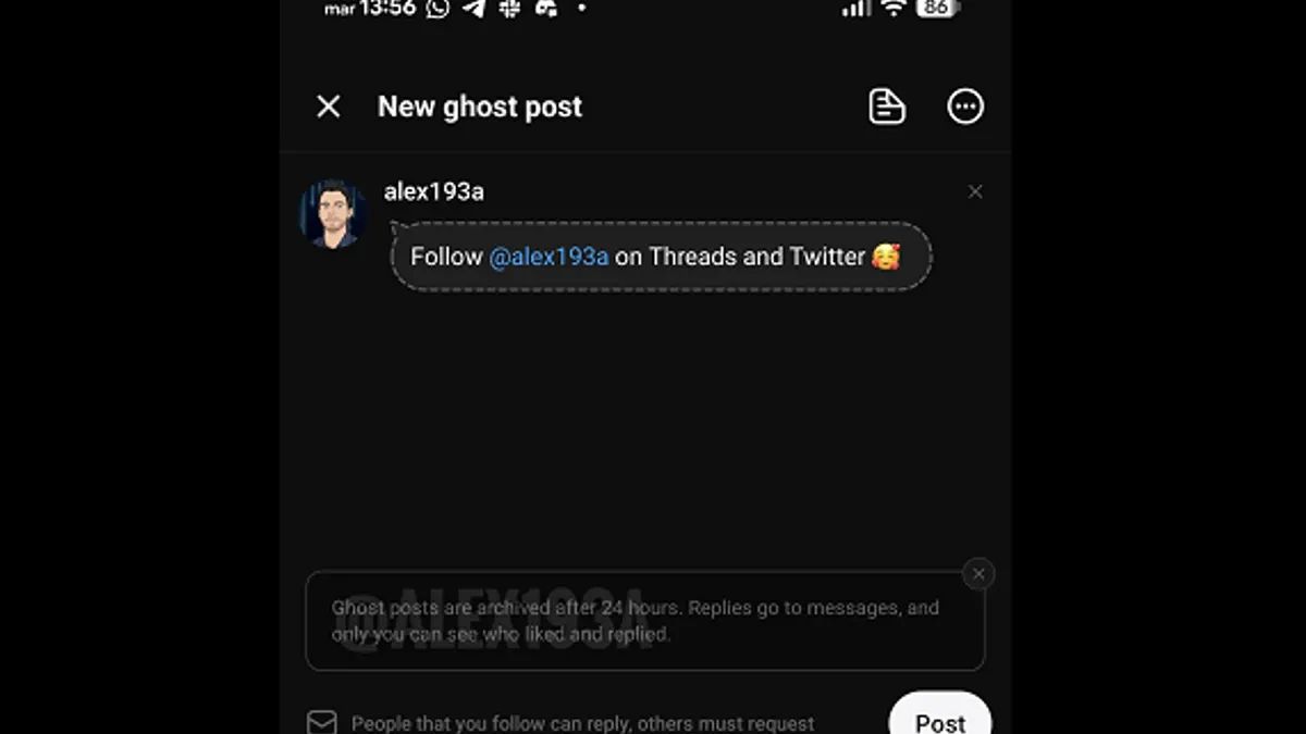 Threads ghost post