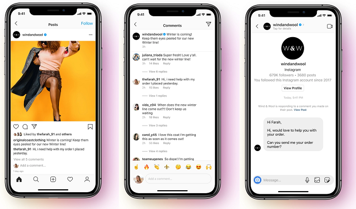 Instagram messaging API