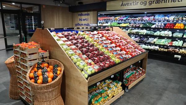 Interior of a grocery store.