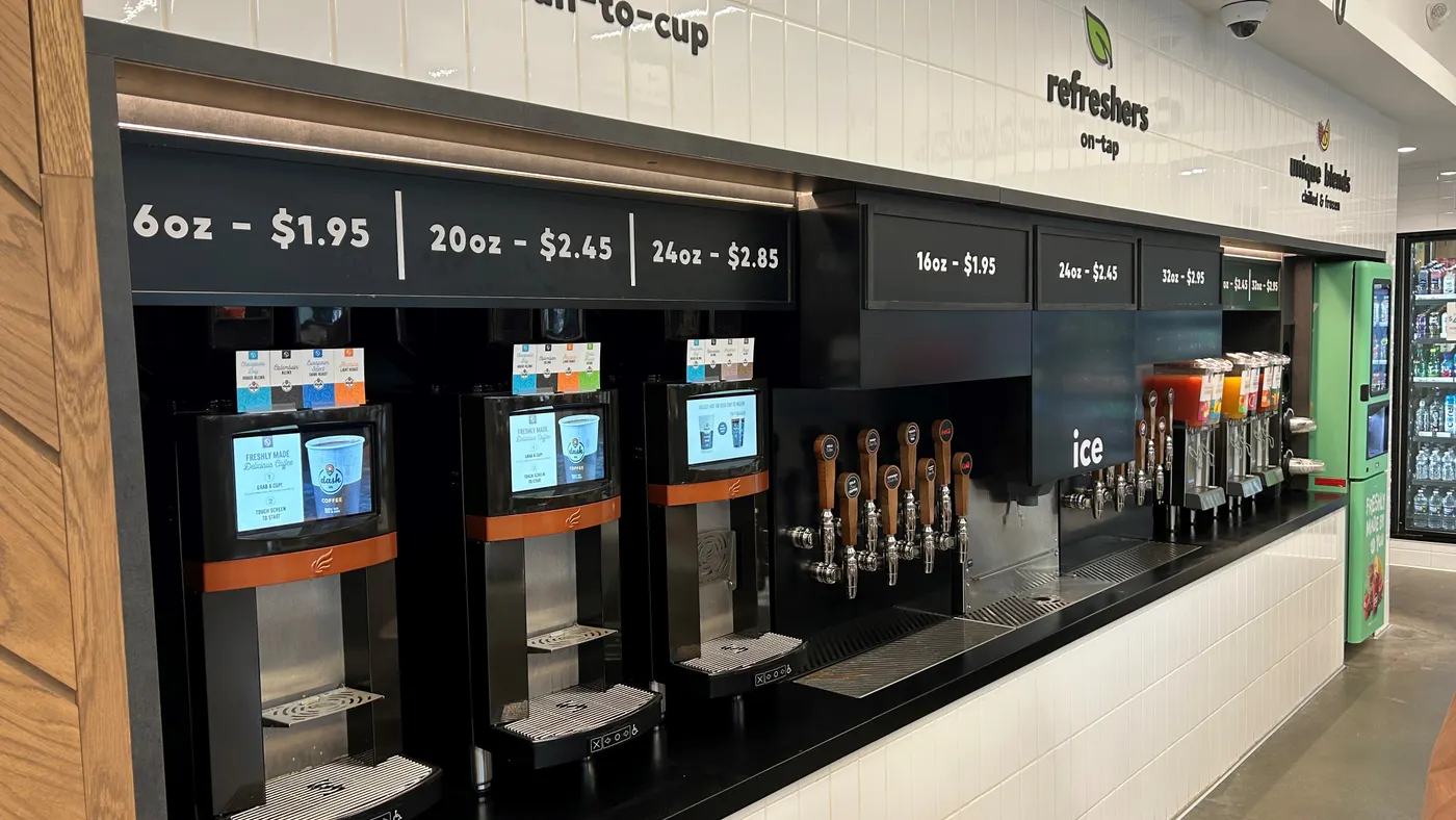 A photo of the coffee service at a Dash In location in Loudoun County, Virginia.