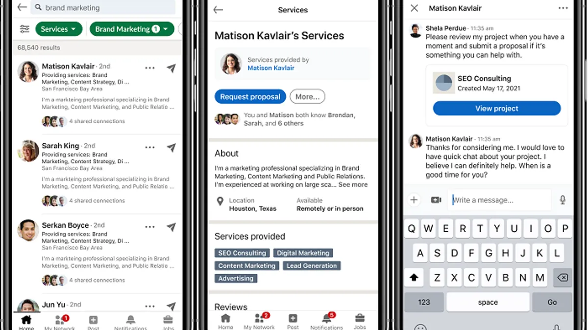 LinkedIn Services update