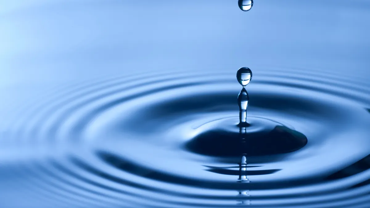 Close up shot of ripples in water