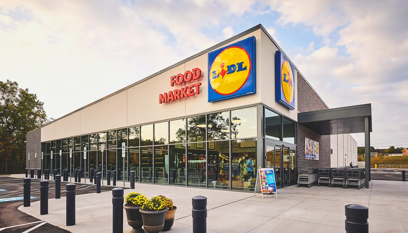 Exterior of a Lidl store.