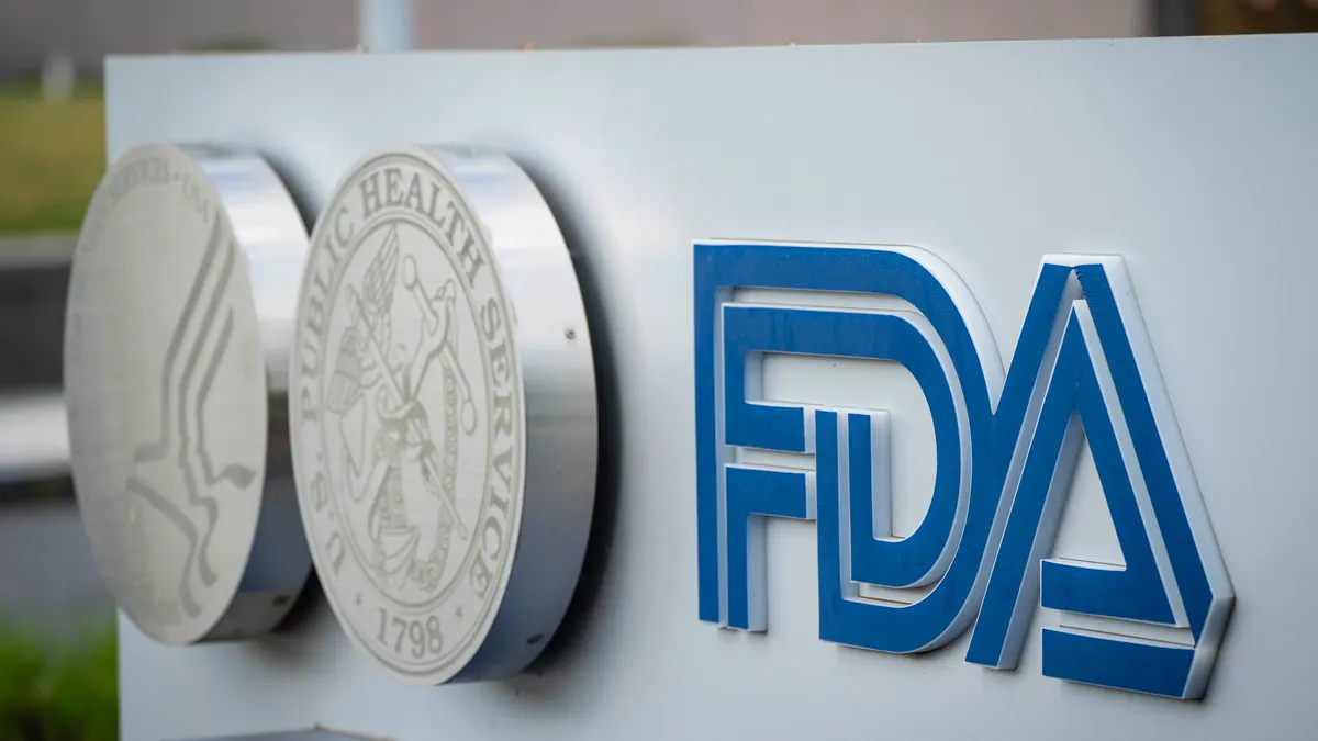 A sign for the Food And Drug Administration is seen outside of the headquarters on July 20, 2020 in White Oak, Maryland.