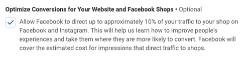 Facebook Shops optimization