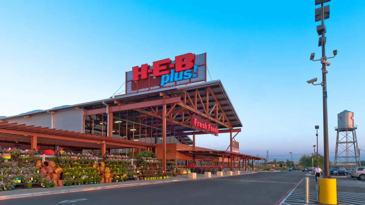 Exterior of an H-E-B Plus! store.