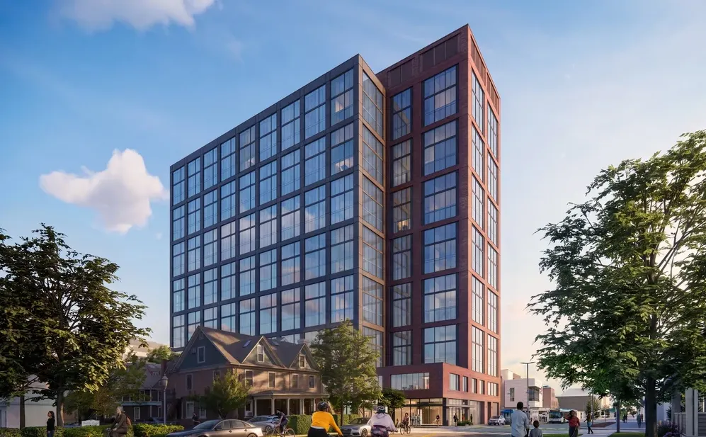Rendering of an apartment building.