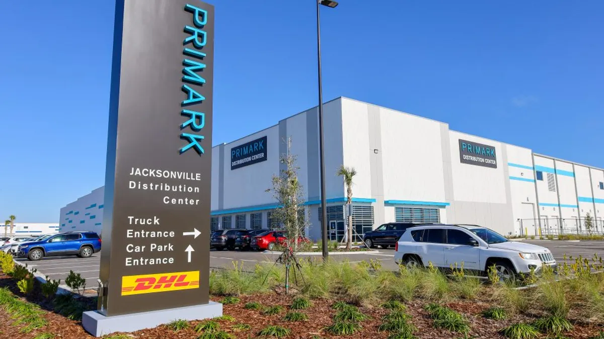 Primark's distribution center located in Jacksonville, Florida.