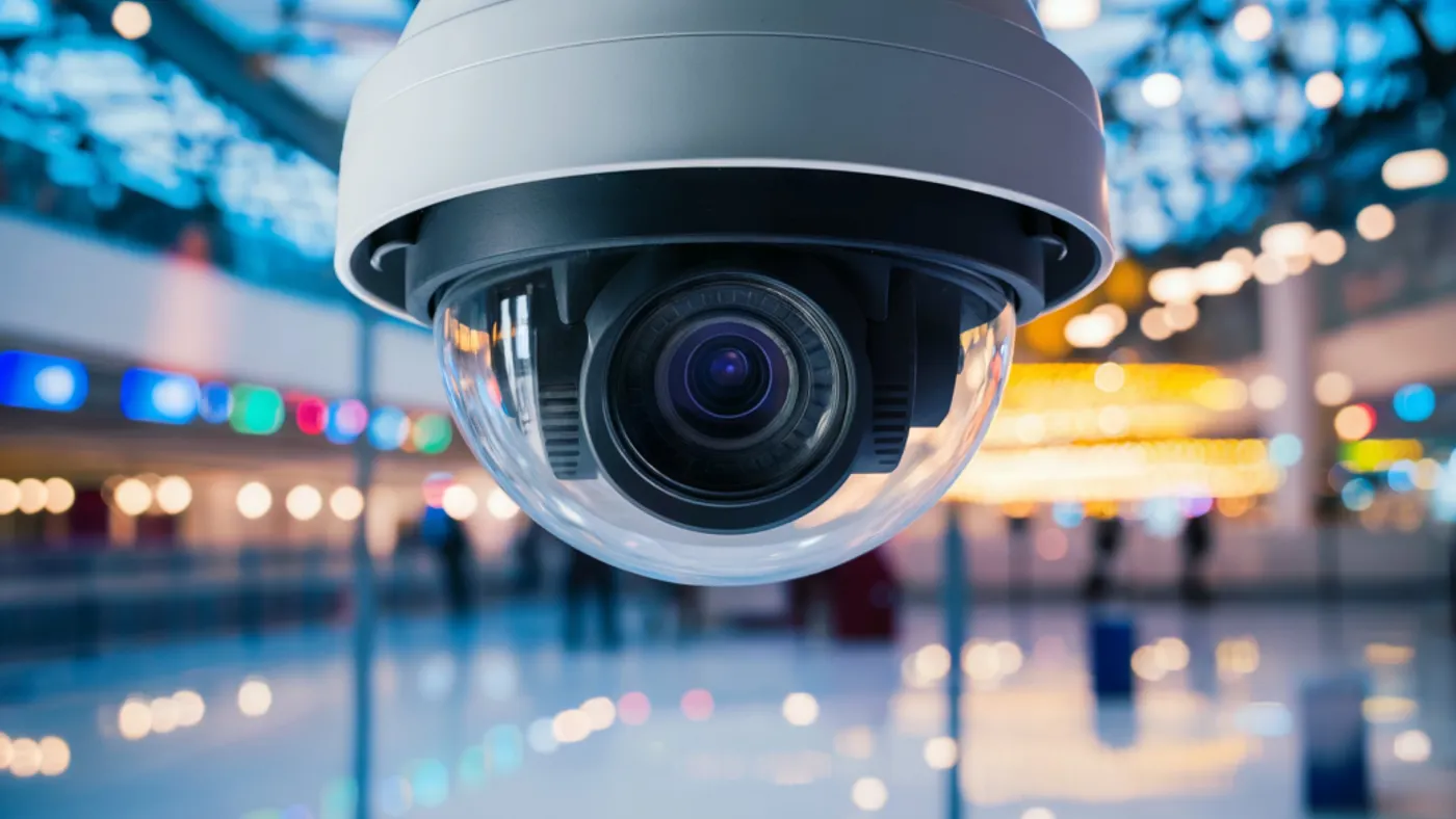 A video surveillance camera.
