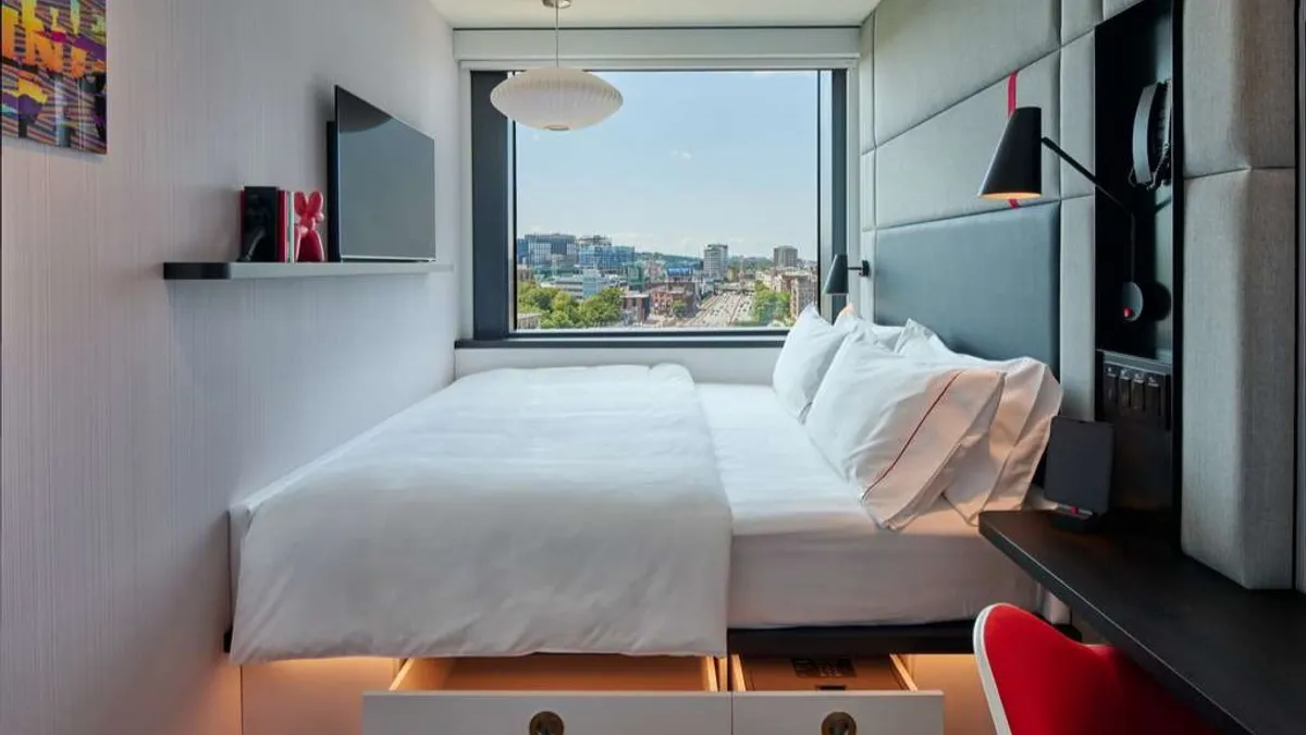 CitizenM opened its largest hotel to date in Boston's Bay Bay neighborhood.