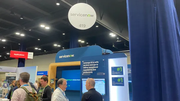 The ServiceNow booth at the Gartner IT Symposium/Xpo in Orlando, Florida on Oct. 23, 2024.