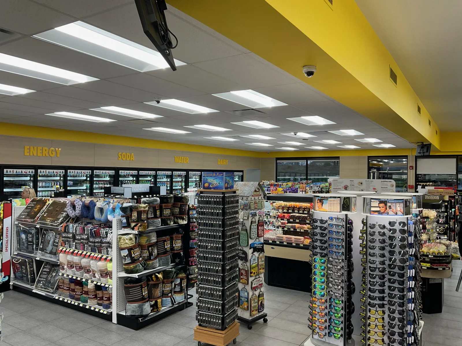 Aisles of products inside the Love's Travel Stops in Madison, Ohio