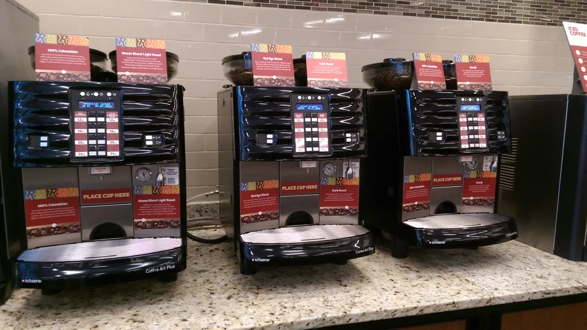 A photo of coffee machines inside a store.