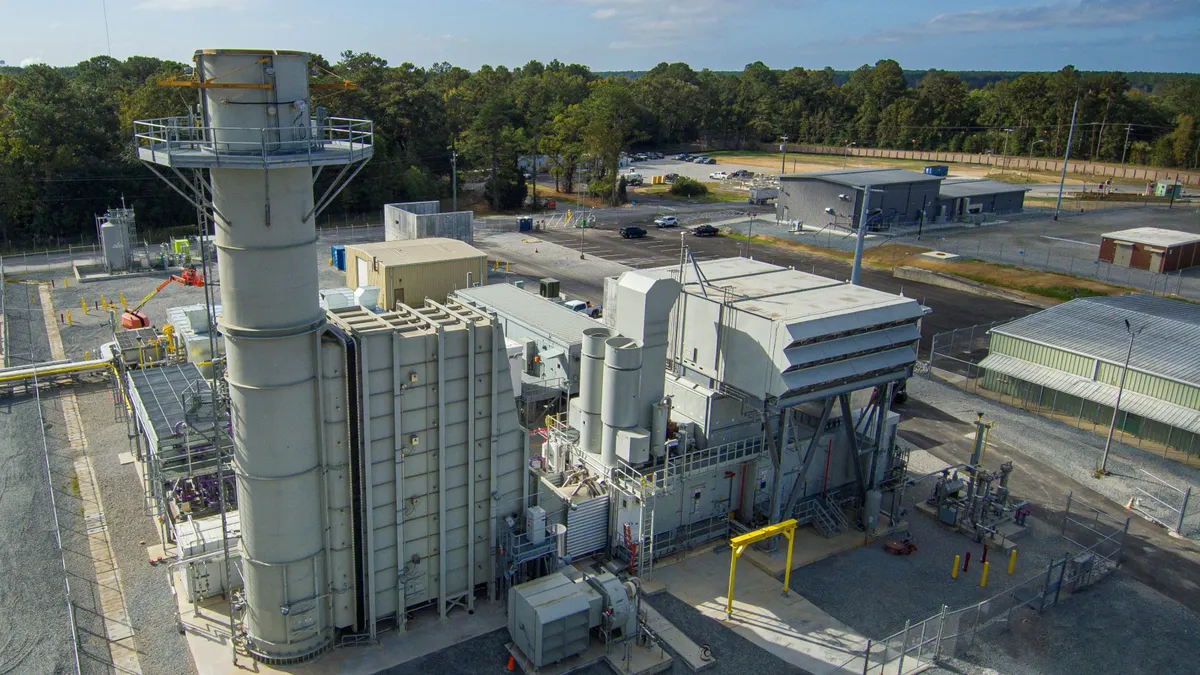 A gas-fired power plant.
