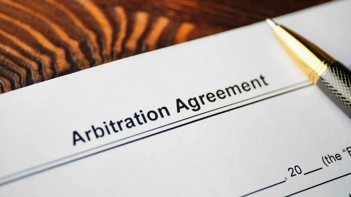 Arbitration agreement paperwork