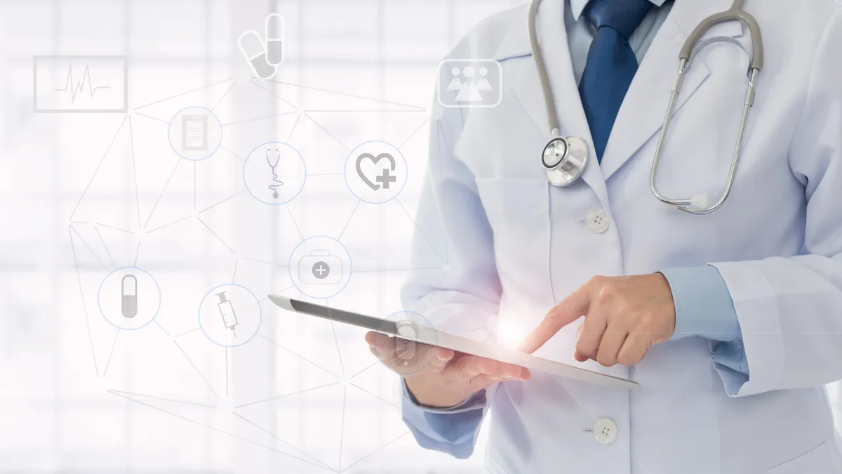 doctor using ipad