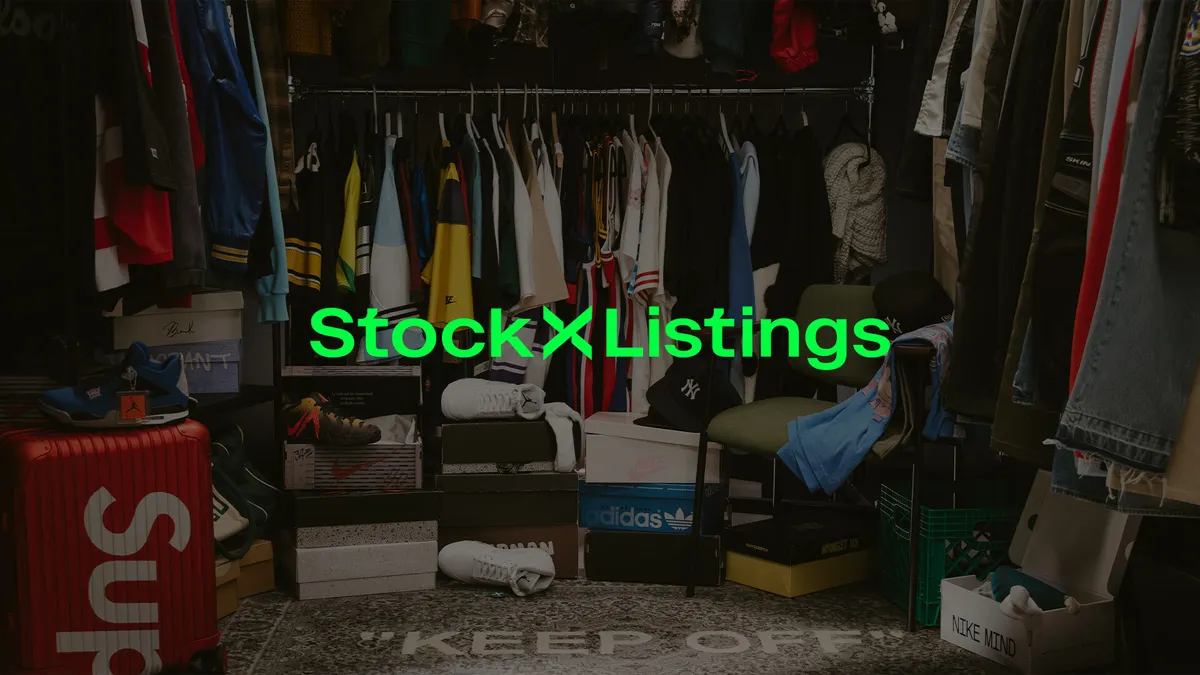 A full closet with the StockX logo.