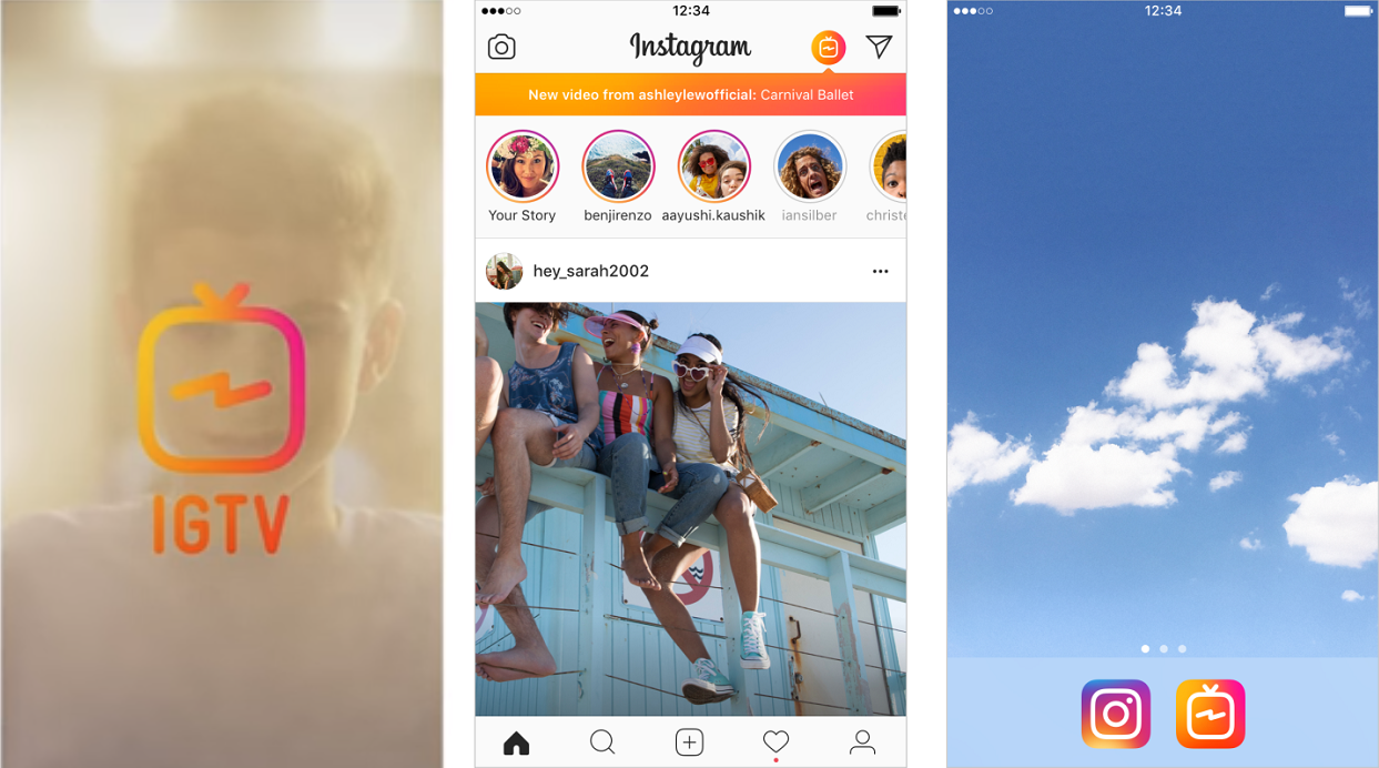 Screenshots of IGTV