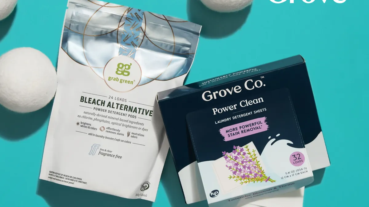 Laundry products from Green Grab and Grove Collaborative