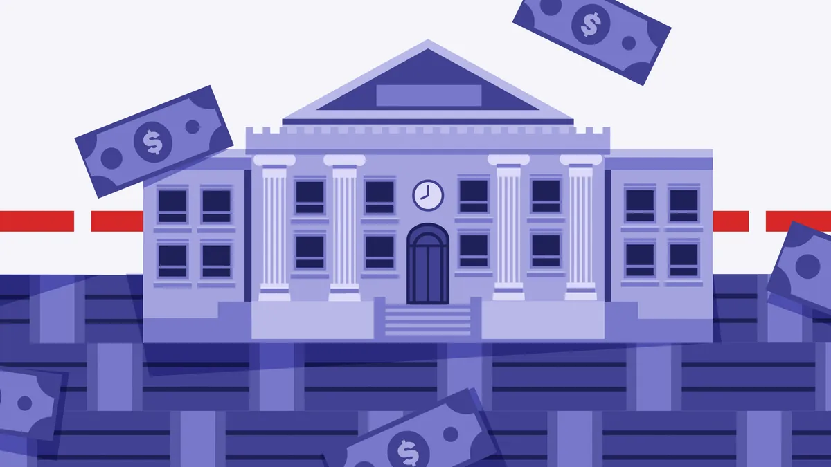 Illustration for Higher Ed Dive's tuition prices story