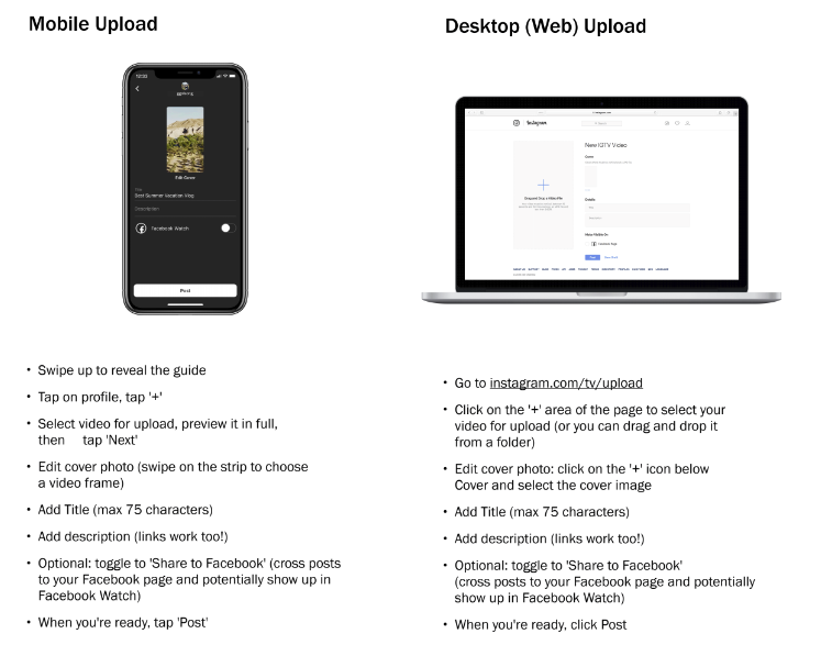 Instagram IGTV guide - upload info