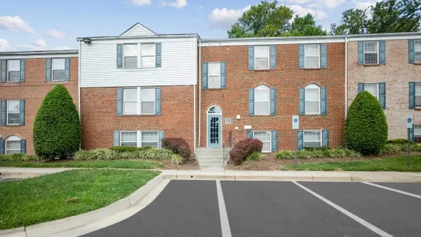 Brick, garden-style apartments.