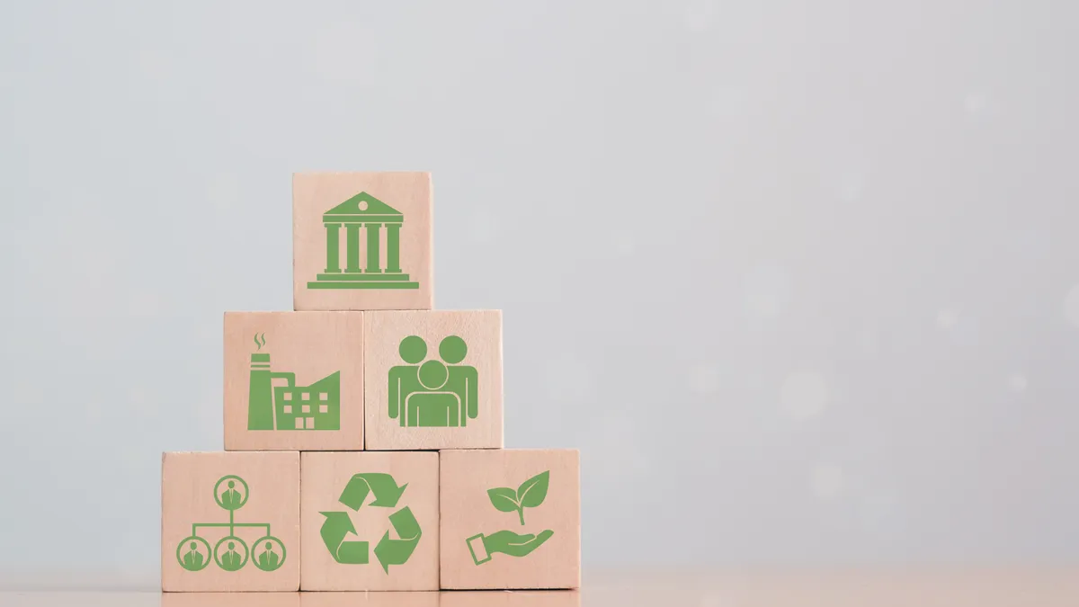 blocks showing the principles of ESG