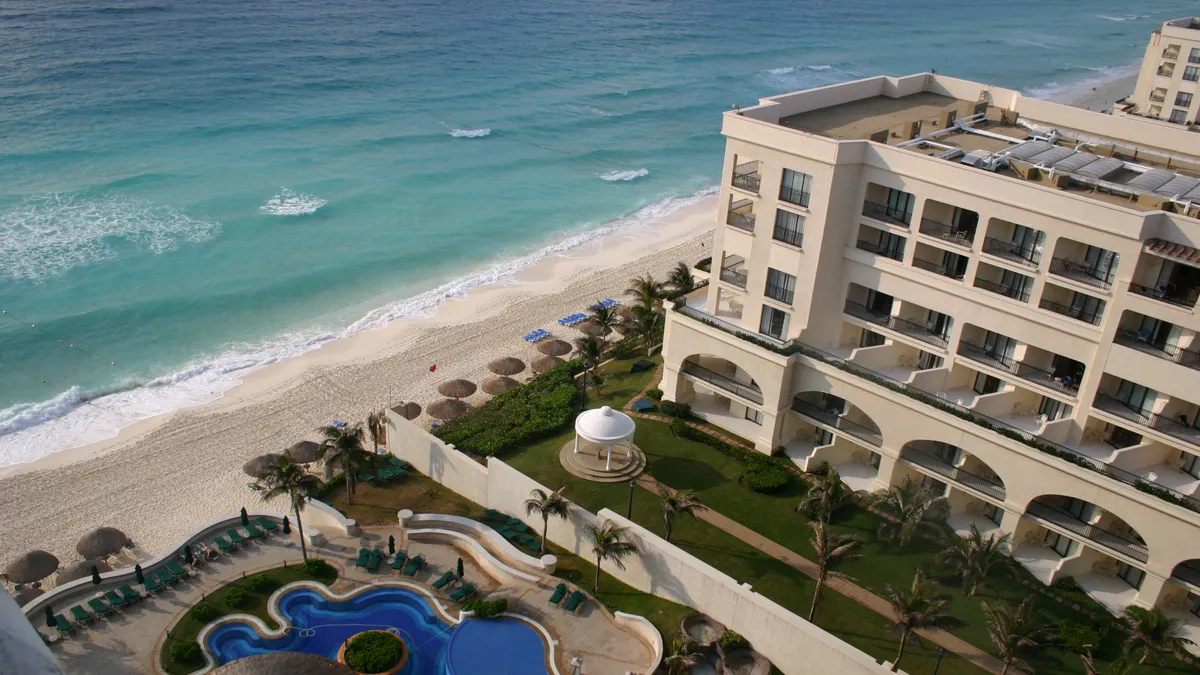 A beachfront hotel in Cancun