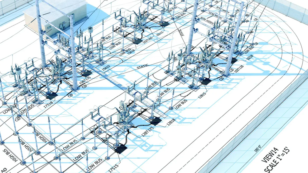 Design graphic for a substation BIM.