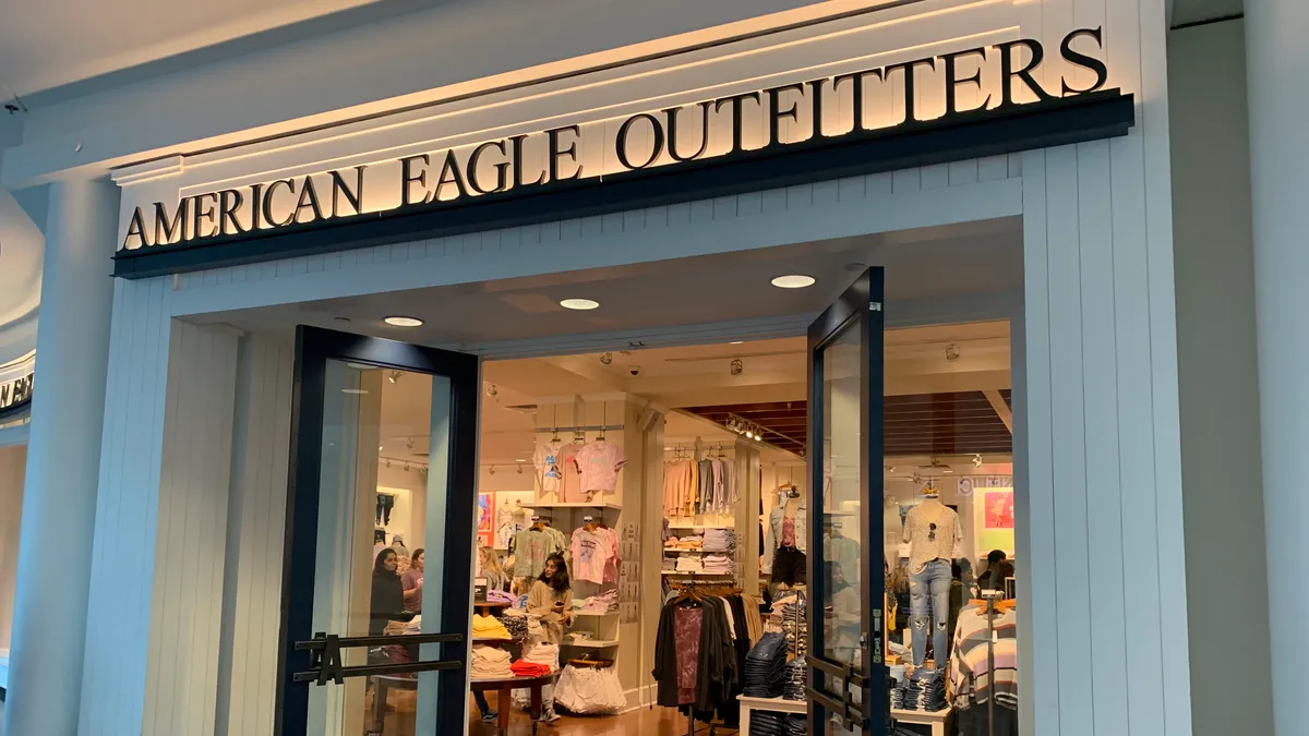 An American Eagle storefront at a mall