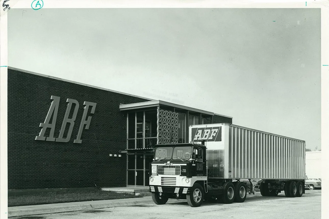 An ABF truck at a facility in Kansas City in 1967.