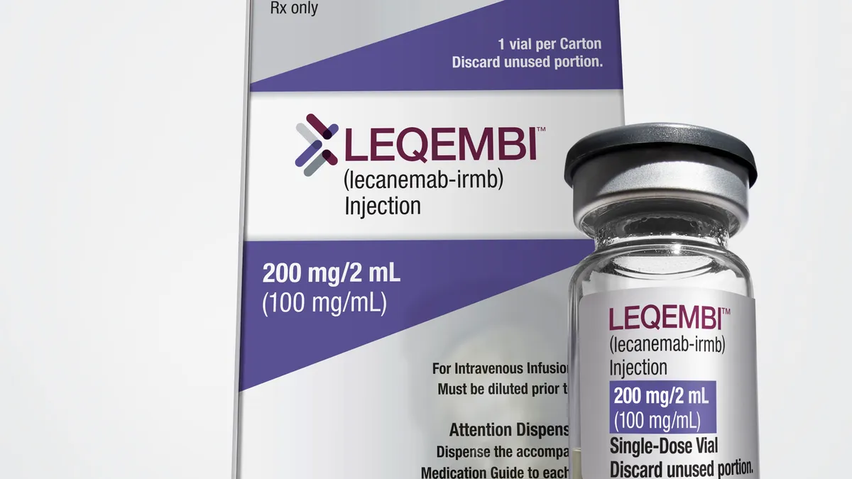 A vial of Eisai and Biogen's Alzheimer's disease drug Leqembi