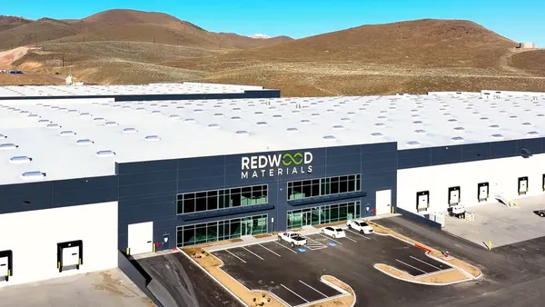 An exterior view of the Redwood Materials corporate office and Tahoe Campus in Storey, County, Nevada.