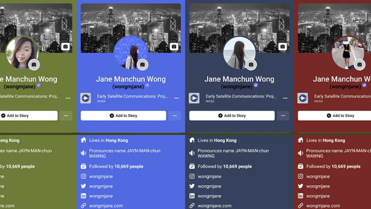 Facebook adaptive color backgrounds